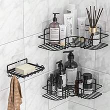 Corner Shower Caddy 3 Pack Bathroom Shelves With Soap Razor Holder No Drilling Shower Shelf Adhesive Shower Storage Rack Black - Black - View 1