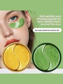 10/20/30片装黄金胶原蛋白海藻眼膜贴，7.5克/对，保湿滋润，改善眼部护理 - 金色 - 查看 4