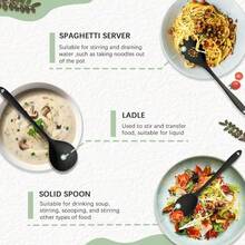 44-teiliges Silikon-Non-Stick-Kochgeschirr-Küchenutensilien-Easy-to-Clean-Hochtemperaturbeständiges Küchenessentials-Set mit Edelstahl, geeignet für Non-Stick-Kochgeschirr, geeignet für Geschirrspüler (schwarz) - 44 Stück - Übersicht 5