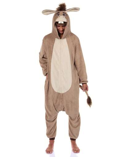 Shrek Donkey Costume Kigurumi Union Suit Adult Onesie Pajama Outfit
