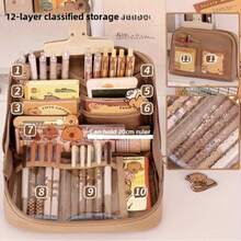 47 piezas Juego de papelería de Rata de Agua. Estuche para lápices de Rata de Agua lindo, diseño de varias capas, incluye pegatinas, llavero y broche. Gran capacidad, juego de regalo, de vuelta a la escuela, bolso - Multicolor - Ver 4