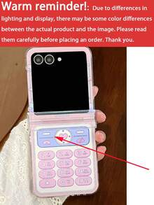 Funda de teléfono con diseño de teléfono rosa creativo Y2K, compatible con Samsung Galaxy Z Flip7 Z Flip 6 Z Flip5 4 Z Flip 3 5G Foldable Protective Hard Shell - Rosa - Ver 7