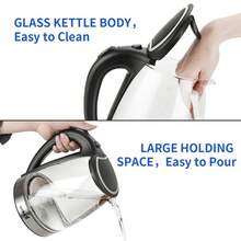 [Same model: 94353526] HD-1857-A 220V 2000W 1.8L Electric Glass Kettle UK Plug - como en la foto - Ver 8