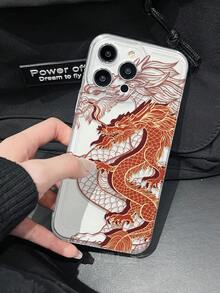 1pc, Hot Selling Red Dragon Pattern Design Transparent Space Case Phone Case, TPU All Inclusive High Transparency, Shock Protection, Raised Screen And Camera Protection, Lightweight And Compatible With 17/17 Air/17Pro/17ProMax,16/16Plus/16ProMax, 15.14, 13, 12, 11 Series, Suitable For Samsung Galaxy S22, S23, S24, S25 PLUS ULTRA Series, Easter Gift, Christmas Halloween Decoration/Birthday Gift, Girlfriend, Boyfriend, Friend Or Oneself. - Trong sáng - Xem 7