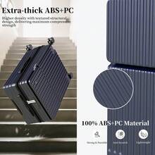 YSTYLE Multi-Functional Three-Piece Carry-On Luggage Set, Suitcase, Ultra-Light Hardside Suitcase Made Of ABS+PC Material Equipped With TSA-Approved Locks And Four Double-Sided Spinner Wheels - Dark Blue - View 3