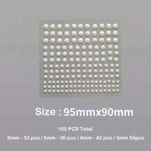 165/330pcs Self-Adhesive Faux Pearl Stickers - 3mm/4mm/5mm/6mm, 165pcs/Sheet, For Home Diy Crafts, Home Decoration, Beauty Nail Art,Make Up Accessory,Decor Christmas For Holiday Gift Giving - 彩色 - 查看 6