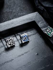 一对百搭优雅的蛇形水滴耳环，男女皆宜的曲线设计，适合日常佩戴、旅行、派对等场合。 - 彩色 - 查看 6