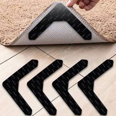 Alfombrilla antideslizante, adecuada para varios tipos de alfombras, hecha de material de PU, lavable, antideslizante y reutilizable, evita que la alfombra se mueva y se doble, aplicable para alfombras de sala de estar, comedor, baño, útiles escolares, artículo esencial para el hogar