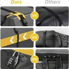 KIOVINO Bolsa de Techo de Coche, PVC, 15 Pies Cbicos Caja de Equipaje Plegable Impermeable con Tapete Antideslizante, Diseo de Tira Reflectante - como se muestra en la figura - Ver 4