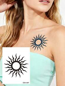 草本果汁半永久纹身贴片 - 情人节、狂欢节礼物 - 暗黑朋克蜘蛛荆棘爱心蝴蝶五角星图案 - Y2K 日常派对节日礼物 - 节日纹身 - 可贴于手背、手臂、脚踝、腰部、腹部、肩部、颈部、锁骨等部位，防水 - 不反光 - 1 片装 - 藍色 - 查看 16