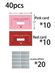 20pcs Scratch Card Coupon, DIY Valentine's Day Love Voucher, Creative Boyfriend Girlfriend Birthday Gift, Couple Anniversary Gift, Mother's Day Card, Best Surprise Gift Choice - Multicolor - View 12