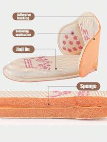 T-Shaped Soft Foam Self-Adhesive Heel Cushion Pads, Prevent Friction For High Heels - Apricot - View 4
