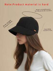1pc Women's Adjustable Size Summer Sun Hat, Bucket Hat, Sun Visor, Travel Hat, Beach Hat, Lightweight And Portable Autumn Decor - Black - View 2