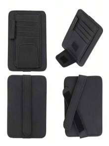 汽车遮阳板PU皮革眼镜夹，汽车名片夹，汽车卡夹钱包笔筒，汽车太阳镜收纳整理器 - A - 查看 6