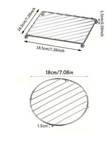 Stainless Steel 4-Leg Stand, Heat-Resistant Kitchen Table Mat, Insulation Pad, Stainless Steel Insulation Mat, Tabletop Heat-Proof Pad, Suitable For Restaurant, Kitchen, Baking - Multicolor - View 2