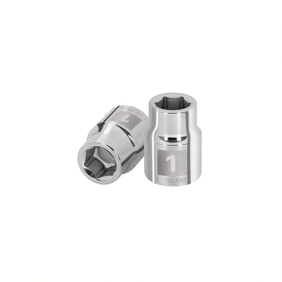 2-Piece Kit - 1" Socket, 6 Points, 3/4" Drive, Truper - Silver - View 1