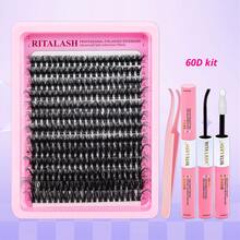 RITALASH 260Pcs 5 Nature Styles Lash Clusters Kit, 150D/ 200D/ Spike+150D/ 60D/ 80D Eyelash Clusters Extensions With Everything You Need For Beginners And Proficient, Beayty At Home Easily - Black - View 14