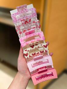 6/4/2 قطعة مشابك شعر مربعة مطبوعة بشكل قلب للنساء، إكسسوارات شعر حلوة وجميلة، مناسبة لعيد الحب، الارتداء اليومي العادي، الخروجات، الحفلات، المواعيد، الطول تقريبًا 3.35 بوصة/8.5 سم، إكسسوارات نسائية، هدية عيد الحب للنساء مشابك شعر أنيقة - متعدد الألوان - مشاهدة 12