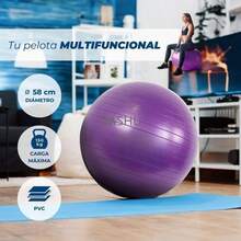 Antideslizante Antiexplosión, 2pcs Pelota de Yoga y Pilates 25cm + 75cm,para Ejercicio, Embarazadas, Fitness, Equilibrio, Gimnasio (Incluye Bomba de Aire) - Púrpura - Ver 2
