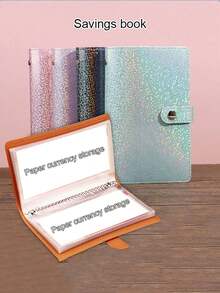 2025年新款纸币收藏册。PU材质，可容纳100张纸币。财务监控及现金管理活页夹，长方形设计，可容纳100页，不含纸币，适合作为新年、情人节、复活节礼物。
