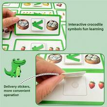 1 Conjunto Brinquedo de Papel Comparação de Tamanho de Cálculo Ordenação Treinamento de Pensamento de Desenvolvimento Jogo de Matemática Crocodilo Faminto - Multicolorido - Visão 4