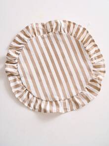 1/2/4/6pcs Bohemian Style Round Napkins With Ruffled Edges, Khaki Color, Suitable For Home, Kitchen, Dining Table, Party, Wedding, Office, Coffee Table Decor, All Seasons, Photography Background - Khaki - View 7