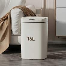 Senmeo 1PC Smart Detector Trash Can, Touchless Wastebasket,  Auto On/Off, Sealed With Lid For Odor Prevention, Silent Shutoff, Multiple Capacity Options (12/16L), Ideal For Kitchen, Bathroom, Living Room, Office - Battery Operated (AA), No Batteries Included - 白色 - 查看 14