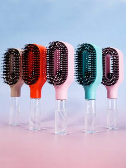 WANMEI 2-In-1 Spray Hair Brush, Transparent White, Mist Spray Brush, Built-In Water Tank, Soft And Flexible Comb Teeth, Dry And Wet Styling Spray Brush, Suitable For Curly, Straight And Wavy Hair, Moisturizing Hair Brush, Curling Brush, Detangling Brush, Women Hair Brush, Hairstyling, Travel, Hair Care Products, Hair Tools, Hair Accessories, Hairstylist, Hair Salon, Hair Equipment
