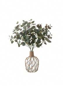 Bộ 1/3 lá bạch đàn giả Silver Dollar | Cành dài 26 inch, có kết cấu sống động như thật, thích hợp cho lễ tốt nghiệp, trang trí sinh nhật, trang trí sân vườn ngày Valentine, v.v. - Nhiều màu - Xem 8