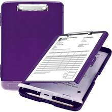 Caja de documentos impermeable A4 tablero de escritura con ranura de pluma caja de almacenamiento de papel multifuncional tablero de escritura de plástico clip de material de aprendizaje artefacto de almacenamiento - Morado - Ver 8