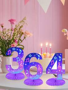 Birthday Digital Party Table Centerpiece, KPOP Themed Birthday Party Honeycomb Decoration, Suitable For Birthday Party Table Centerpiece Decoration - Multicolor - View 4
