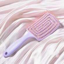 Hair Brush Dry Wet Detangling For Fine, Thick, Curly Hair - Curved And Vented Hair Brush For Women, Men Faster Blow Drying Styling Professional Paddle Vent Detangler - Purple - View 6