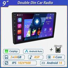 9" Double Din 2+64G Android 14 Car Radio With Wireless CarPlay & Android Auto, HD Touchscreen, FM Radio, Steering Wheel Control, Multi-Language, Compatible With IPhone/ Android Smartphones - Audio System Head Unit - 2+64G+CarPlay+Camera - View 12