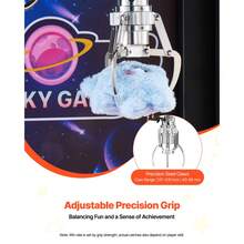 Claw Crane Machine, Medium-Sized Arcade Game Machine With Light & Sound, Adjustable Steel Claws, Precise Toy Candy Grabber Prize Dispenser Vending Toy, For Commercial Home Cinema, Black Purple - 查看 2