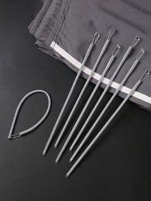 2-In-1 Elastic Band Threader Tool For Pants, Hoodies And Skirts | Waistband Drawstring Threader, DIY Sewing Helper | Women Christmas Gift (Steel Spring, Bendable Guide Head) - Silver - View 4