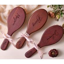 Personalized Bamboo Comb, Customized Bridesmaid Hair Comb, Bridesmaid Gift, Ideal Wedding Party Gift, Gift For Mom, Engraved Wooden Comb - Multicolor - View 9