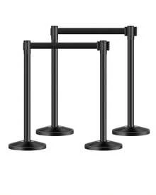 4Pcs Stanchion Post Crowd Control 4 Retractable Belts Sand Injection Base - Default - View 12