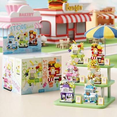 6-In-1 Layered Street Scene Building Block Sets! Super Relaxing And Fun Assembly Building Blocks, Creative Toys, And Also Exquisite Desktop/Home Decor. Colorful Box Packaging, Great For Easter Gifts, Birthday Presents, Holiday Gifts - You Can't Go Wrong! Assembling Relieves Stress And Sparks Creativity, Super Fun For The Whole Family And Friends To Play Together.