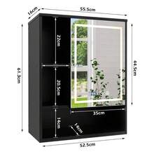 Rectangular Mirror Jia nan JIANAN LED with Storage 60x60cm Black - como en la foto - Ver 4