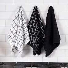 Ritz 100% Cotton Terry Kitchen Dish Towels, Highly Absorbent, 25 x 15, 3-Pack, Black - black1 -+paquete de 3 unidades de 25 x 15 pulgadas - Ver 6