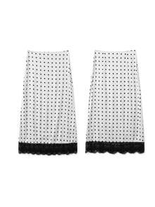 Women Summer Midi Skirts Casual Elegant Dots Print Classic Fit Long Skirts For Beach Vacation Club Streetwear - 白色 - 查看 5