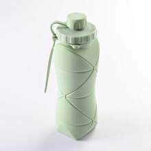Silicone Collapsible Water Bottle - Large Capacity Portable Sports Flask For Outdoor Travel, Heat-Resistant Creative Foldable Cup - màu xanh lá - Xem 6