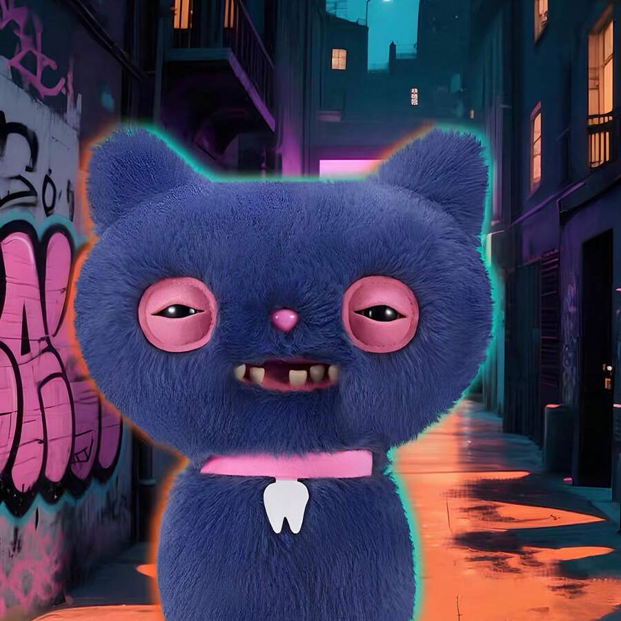 Spin Master Fuggler Alley Cats Series 9-Inch Plush Toy, Funny Ugly Monster Stuffed Animal With Human-Like Teeth, Collectible Plush For Kids, Teens, Adults & Cat-Loving Weirdos - Toofer - View 1