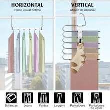2 Piezas Gancos para Pantalones: 10 Gancos con Pinzas 6 Nive de Acero Inoxidable To S Percas Multiusos para Aorrar Ecio para Pantalones Faldas Budas - Plateado - Ver 4