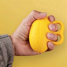1pc High Elasticity Polyurethane Grip Ball, Suitable For Stress Relief, Rehabilitation Training And Finger Exercises - Elliptical Design, To Enhance Hand Strength - Yellow - View 8