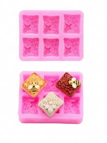 1pc Pink Liquid Silicone Material Silicone Mold, Mini Realistic Food Toy Bee Cookie Silicone Mold For Making Resin Accessories, Cream Gel DIY Phone Case Decoration, Hair Tie, Fridge Magnet, Shoe Buckle, Shoe Flower Decorative Accessories