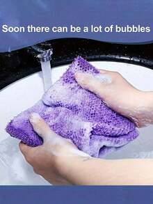 African Mesh Exfoliating Bath Towel Set, Scrubbing Tools, Loofah Strips, Double-Sided Design, Gentle/Coarse Exfoliation, Effective Body Scrubbing, Shower Back Scrubber, Quality Mesh Material, Convenient Tie Design, Luffa Bath Towel, Body Sponge, Leaves Skin Smooth, Suitable For Daily Use (Blue, Purple) - Multicolor - View 6