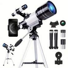 LOVEWE 70mm Aperture 150X Monocular Telescope - Portable With Tripod Phone Mount, Essential For Adult Camping Education Xmas Halloween Gift - White - View 3