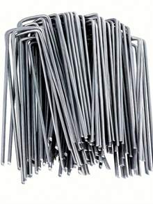 Durable Metal U-Shaped Garden Stakes - Ideal For Securing Fabric, Landscape Netting, And Camping Tents - Multicolor - View 1