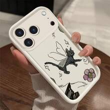 Cat phone case suitable for  17 16 16E 15 14 13 12 11 Pro Max 17 Air 16 Plu silicone all inclusive protection anti slip and anti fall soft case - Escalera Ojo Celestial - gato - SKU31993WX - Ver 5